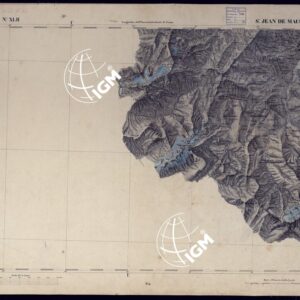 CARTA TOPOGRAFICA DEGLI STATI IN TERRAFERMA DI S.M. IL RE DI SARDEGNA ALLA SCALA DI 1 A 50.000 OPERA DEL CORPO REALE DELLO STATO MAGGIORE - FOGLIO N°XLII S. JEAN DE MAURIENNE