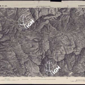 CARTA TOPOGRAFICA DEGLI STATI IN TERRAFERMA DI S.M. IL RE DI SARDEGNA ALLA SCALA DI 1 A 50.000 OPERA DEL CORPO REALE DELLO STATO MAGGIORE - FOGLIO N°43 - BARDONECCHIA RISTAMPA