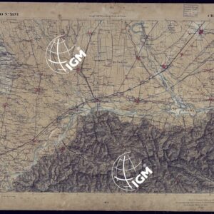 CARTA TOPOGRAFICA DEGLI STATI IN TERRAFERMA DI S.M. IL RE DI SARDEGNA ALLA SCALA DI 1 A 50.000 OPERA DEL CORPO REALE DELLO STATO MAGGIORE - FOGLIO N° XLVI CHIVASSO