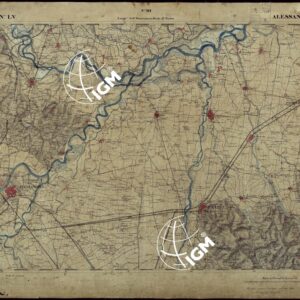 CARTA TOPOGRAFICA DEGLI STATI IN TERRAFERMA DI S.M. IL RE DI SARDEGNA ALLA SCALA DI 1 A 50.000 OPERA DEL CORPO REALE DELLO STATO MAGGIORE - FOGLIO N°LV ALESSANDRIA