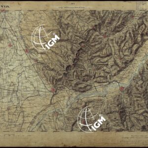 CARTA TOPOGRAFICA DEGLI STATI IN TERRAFERMA DI S.M. IL RE DI SARDEGNA ALLA SCALA DI 1 A 50.000 OPERA DEL CORPO REALE DELLO STATO MAGGIORE - FOGLIO N°LIX ALBA