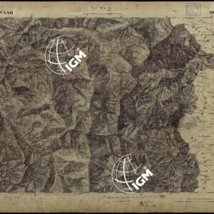 CARTA TOPOGRAFICA DEGLI STATI IN TERRAFERMA DI S.M. IL RE DI SARDEGNA ALLA SCALA DI 1 A 50.000 OPERA DEL CORPO REALE DELLO STATO MAGGIORE - FOGLIO N°LXII BOBBIO