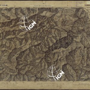 CARTA TOPOGRAFICA DEGLI STATI IN TERRAFERMA DI S.M. IL RE DI SARDEGNA ALLA SCALA DI 1 A 50.000 OPERA DEL CORPO REALE DELLO STATO MAGGIORE - FOGLIO N°LXVIII TORRIGLIA
