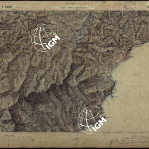 CARTA TOPOGRAFICA DEGLI STATI IN TERRAFERMA DI S.M. IL RE DI SARDEGNA ALLA SCALA DI 1 A 50.000 OPERA DEL CORPO REALE DELLO STATO MAGGIORE - FOGLIO N°LXXIV SAVONA