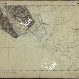 CARTA TOPOGRAFICA DEGLI STATI IN TERRAFERMA DI S.M. IL RE DI SARDEGNA ALLA SCALA DI 1 A 50.000 OPERA DEL CORPO REALE DELLO STATO MAGGIORE - FOGLIO N°LXXXV SARZANA