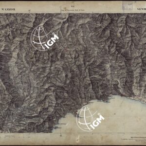 CARTA TOPOGRAFICA DEGLI STATI IN TERRAFERMA DI S.M. IL RE DI SARDEGNA ALLA SCALA DI 1 A 50.000 OPERA DEL CORPO REALE DELLO STATO MAGGIORE - FOGLIO N°LXXXVII VENTIMIGLIA