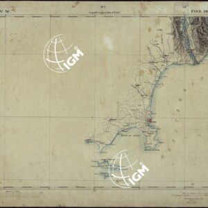 CARTA TOPOGRAFICA DEGLI STATI IN TERRAFERMA DI S.M. IL RE DI SARDEGNA ALLA SCALA DI 1 A 50.000 OPERA DEL CORPO REALE DELLO STATO MAGGIORE - FOGLIO N°XC FOCE DEL VARO