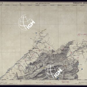 CARTA TOPOGRAFICA DEGLI STATI IN TERRAFERMA DI S.M. IL RE DI SARDEGNA ALLA SCALA DI 1 A 50.000 OPERA DEL CORPO REALE DELLO STATO MAGGIORE - FOGLIO N°4  SORGENTI DELLA TOCE