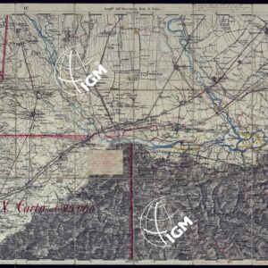 CARTA TOPOGRAFICA DEGLI STATI IN TERRAFERMA DI S.M. IL RE DI SARDEGNA ALLA SCALA DI 1 A 50.000 OPERA DEL CORPO REALE DELLO STATO MAGGIORE - FOGLIO N°46  CHIVASSO