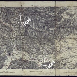 CARTA TOPOGRAFICA DEGLI STATI IN TERRAFERMA DI S.M. IL RE DI SARDEGNA ALLA SCALA DI 1 A 50.000 OPERA DEL CORPO REALE DELLO STATO MAGGIORE - FOGLIO N°54 ASTI