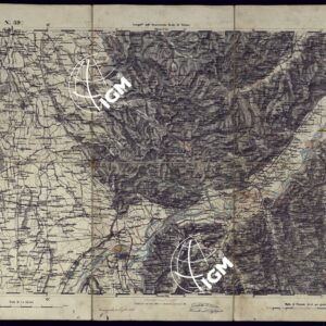 CARTA TOPOGRAFICA DEGLI STATI IN TERRAFERMA DI S.M. IL RE DI SARDEGNA ALLA SCALA DI 1 A 50.000 OPERA DEL CORPO REALE DELLO STATO MAGGIORE - FOGLIO N°59 ALBA