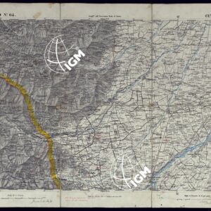 CARTA TOPOGRAFICA DEGLI STATI IN TERRAFERMA DI S.M. IL RE DI SARDEGNA ALLA SCALA DI 1 A 50.000 OPERA DEL CORPO REALE DELLO STATO MAGGIORE - FOGLIO N°64 CENTALLO
