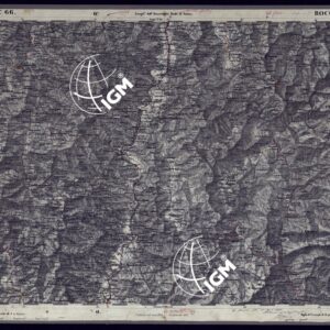 CARTA TOPOGRAFICA DEGLI STATI IN TERRAFERMA DI S.M. IL RE DI SARDEGNA ALLA SCALA DI 1 A 50.000 OPERA DEL CORPO REALE DELLO STATO MAGGIORE - FOGLIO N°66 ROCCAVERANO