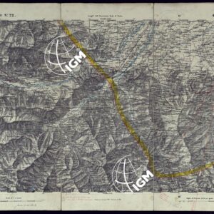 CARTA TOPOGRAFICA DEGLI STATI IN TERRAFERMA DI S.M. IL RE DI SARDEGNA ALLA SCALA DI 1 A 50.000 OPERA DEL CORPO REALE DELLO STATO MAGGIORE - FOGLIO N°72  CUNEO