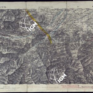 CARTA TOPOGRAFICA DEGLI STATI IN TERRAFERMA DI S.M. IL RE DI SARDEGNA ALLA SCALA DI 1 A 50.000 OPERA DEL CORPO REALE DELLO STATO MAGGIORE - FOGLIO N°72 CUNEO