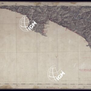 CARTA TOPOGRAFICA DEGLI STATI IN TERRAFERMA DI S.M. IL RE DI SARDEGNA ALLA SCALA DI 1 A 50.000 OPERA DEL CORPO REALE DELLO STATO MAGGIORE - FOGLIO N°76 CHIAVARI