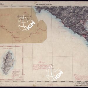 CARTA TOPOGRAFICA DEGLI STATI IN TERRAFERMA DI S.M. IL RE DI SARDEGNA ALLA SCALA DI 1 A 50.000 OPERA DEL CORPO REALE DELLO STATO MAGGIORE - FOGLIO N°84 SPEZIA