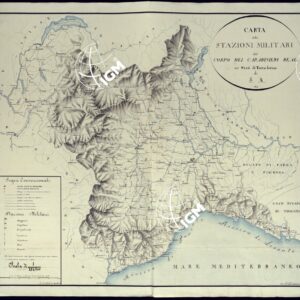 CARTA DELLE STAZIONI MILITARI DEL CORPO DEI CARABINIERI REALI NE' STATI DI TERRA-FERMA DI S.M 1819