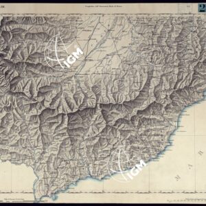 CARTA delle STRADE NEGLI STATI DI SUA MAESTA' IN TERRAFERMA PER USO DELL'ECCELL.MO CONSIGLIO SUPERIORE D'ACQUE E STRADE RIDOTTA DALLA GRAN CARTA TOPOGRAFICA DI RECENTE FORMATA DAL REAL CORPO DI STATO MAGGIORE GENERALE - FOGLIO N.VIII - NIZZA.