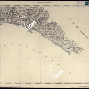 CARTA delle STRADE NEGLI STATI DI SUA MAESTA' IN TERRAFERMA PER USO DELL'ECCELL.MO CONSIGLIO SUPERIORE D'ACQUE E STRADE RIDOTTA DALLA GRAN CARTA TOPOGRAFICA DI RECENTE FORMATA DAL REAL CORPO DI STATO MAGGIORE GENERALE - FOGLIO N.IX  GENOVA.