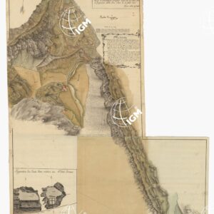 PLAN TOPOGRAPHIQUE D'UNE PORTION DU GRAND MONTCEN QUI COMPREND DEPUIS LA GRANDE CROIX JUSQU'A LA FIN DE LA PLAINE DE S. NICOLAS AVEC LA DEMONSTRATION DES RIVES ET MONTAGNES CONTIGUES. LEVE SUR LES LIEUX PAR L'INGENIEUR AUDE' JACQUE  - SUSE - Foglio 1