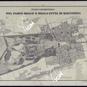 PIANO GEOMETRICO DEL PARCO REALE E DELLA CITTA' DI RACCONIGI.