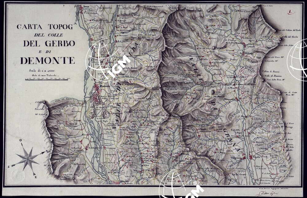 CARTA TOPOG.A DEL COLLE DEL GERBO E DI DEMONTE.