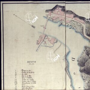 PLAN GEOMETRIQUE DE L' EMPLACEMENT  DE L'ANCIEN FORT DE BARD DUCHE' D'AOSTA, LEVE' PAR LE COMNTE DE CASTELLENGO LIEUT.  AU CORPS DE  L'ETAT MAJOR GENERAL A L'ECHELLE DE 1:500, L'AN 1819.