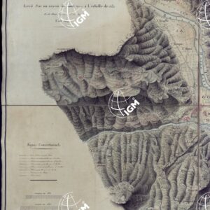PLAN GEOMETRIQUE DES ENVIRONS DE L'ANCIEN FORT DE BARD DUCHE' D'AOSTA. LEVE SUR UN RAYON DE 2.600 METRES A'L'EHCELLE DE 1:5.000 PAR M. BASSO DESSINATEUR A' L'ETAT MAJOR GENERAL L'AN 1819.