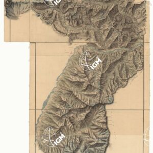 CARTA DELLA RICONOSCENZA MILITARE DEI CONFINI DI BARD NELLA VALLE D'AOSTA. ESEGUITA DAI SIGN.RI PELLEGRINI E PORRINO, LUOGOTENENTI DELLO STATO MAGGIORE GENERALE L'ANNO 1819.