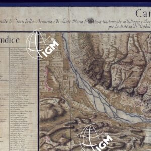 CARTA TOPOGRAFICA CHE COMPRENDE I FORTI DELLA BRUNETTA E DI SANTA MARIA, LA CITTA' DI SUSA UNITAMENTE AI VILLAGGI, E BORGATE DI MONPANTERO, VENAUX, GIAGLIONE, GRAVERE, MEANANA, FABBRICHE, E TERRENI, MONTI, VALLI, RIPE, FIUMI, TORRENTI
, ROGGLIE, STRADE.