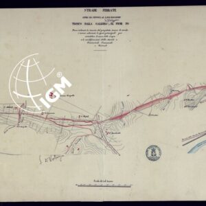 STRADE FERRATE LINEA DA GENOVA AL LAGO MAGGIORE TRONCO DALLA GALLERIA AL FIUME PO PIANO INDICANTE LA TRACCIA DEL PROGETTO TRONCO DI STRADA I TERRENI ADIACENTI, LE OPERE PRINCIPALI PER RISTABILIRE IL CORSO DELLE ACQUE. E LE MODIFICAZIONI DELLE STRADE.
