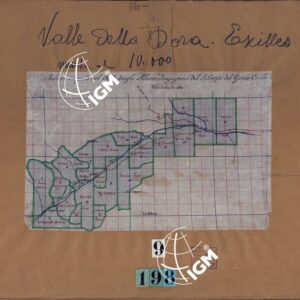 VALLE DELLA DORA EXILLES MINUTE AL 10.000. RILIEVI ESEGUITI NEL 1864 ALLIEVI INGEGNERI DEL R. CORPO DEL GENIO CIVILE ALLA SCALA DI 1 A 10.000 - QUADRO D'UNIONE.