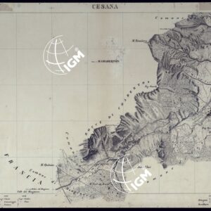 VALLI DELLA DORA RIPARIA SITUAZIONE DAL 1860 AL 1871 RILIEVI AL 10.000 CESANA - FOGLIO 32.