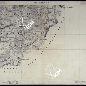 VALLI DELLA DORA RIPARIA SITUAZIONE DAL 1860 AL 1871 RILIEVI AL 10.000 MOLLIERES - FOGLIO 33.