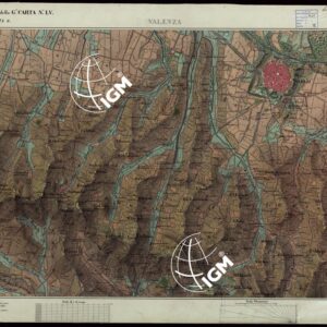 TERRITORIO COMPRESO TRA ALESSANDRIA, CASALE, VOLPEDO E TRA PAVIA, CASTEGGIO E PIACENZA - FOGLIO DELLA G.N. CARTA N°LV. TAVOLETTA 6  VALENZA.