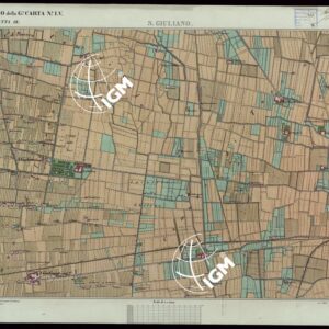 TERRITORIO COMPRESO TRA ALESSANDRIA, CASALE, VOLPEDO E TRA PAVIA, CASTEGGIO E PIACENZA - FOGLIO DELLA  G.N. CARTA N°LV. TAVOLETTA 18 S. GIULIANO.