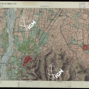 TERRITORIO COMPRESO TRA ALESSANDRIA, CASALE, VOLPEDO E TRA PAVIA, CASTEGGIO E PIACENZA - FOGLIO DELLA G.N. CARTA N°LV. TAVOLETTA 19  TORTONA.