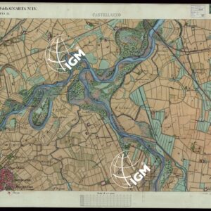 TERRITORIO COMPRESO TRA ALESSANDRIA, CASALE, VOLPEDO E TRA PAVIA, CASTEGGIO E PIACENZA - FOGLIO DELLA G.N. CARTA N°LV. TAVOLETTA 21  CASTELLAZZO.