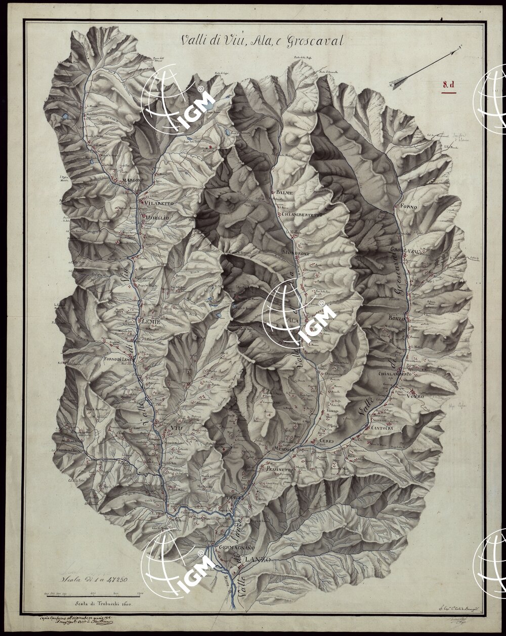 VALLI DI VIU', ALA, E GRESCAVAL. 8D.