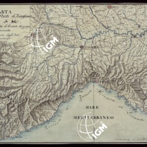 CARTA DEGLI STATI DI TERRAFERMA DI S.M. DALLA PARTE DI LEVANTE MEZZOGIORNO E PONENTE CON PARTE DEGLI STATI LIMITROFI.