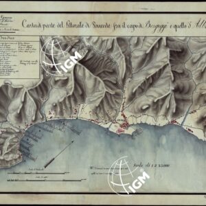 CARTA DI UNA PARTE DEL LITORALE DI PONENTE FRA IL CAPO BERGEGGI E QUELLO D'ALBISSOLA - DUCATO DI GENOVA 1° DIPARTIMENTO DI MARINA LITTORALE DI PONENTE RIVA DI VOVO, E PORTO DI SAVONA.