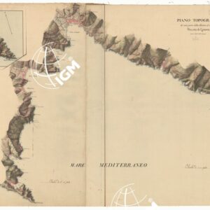 PIANO TOPOGRAFICO DI UNA PARTE DELLA RIVIERA DI LEVANTE DUCATO DI GENOVA SCALA 1/4 DELLA SAVOIA - FOGLIO UNICO.