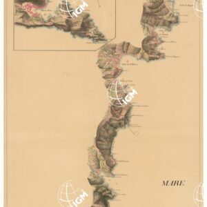 PIANO TOPOGRAFICO DI UNA PARTE DELLA RIVIERA DI LEVANTE DUCATO DI GENOVA SCALA 1/4 DELLA SAVOIA - FOGLIO 1