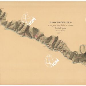 PIANO TOPOGRAFICO DI UNA PARTE DELLA RIVIERA DI LEVANTE DUCATO DI GENOVA SCALA 1/4 DELLA SAVOIA - FOGLIO 2