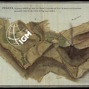 PIANTA IN MISURA DELLA REG.E DETTA DEI RONCHI LIMITROFA COL TERIT.O DI MASIMINO GENOVESATO ESTESA DALLA SOTTO RIONDA IN SINO ALLA REG.E DI PRA' MOLINE.