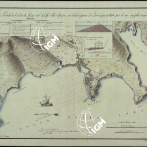 PIANTA DEL GOLFO DI LERICI NEL GOLFO DELLA SPEZIA CON L'INDICAZIONE DEI LAVORI PROGETTATI PER IL SUO MIGLIORAMENTO DUCATO DI GENOVA PORTO DI LERICI.