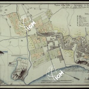 PIANO DELLA CITTA' E SPIAGGIA DI LEVANTO PER SERVIRE AL PROGETTO DEI 9 DICEMBRE 1817 - DUCATO DI GENOVA 1° DIPARTIMENTO DI MARINA LITTORALE DI LEVANTE SPIAGGIA DI LEVANTE.