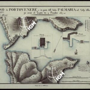 PIANO DEL PORTOVENERE E DI PARTE DELL'ISOLA PALMARIA NEL GOLFO DELLA SPEZIA PER SERVIRE AL PROGETTO DEI 9 DICEMBRE 1817 - DUCATO DI GENOVA DIPARTIMENTO DI MARINA LITTORALE DI DI LEVANTE GOLGO DELLA SPEZIA.