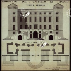 PROSPETTO DEL CASTELLO DI VINOVO VERSO IL GIARDINO